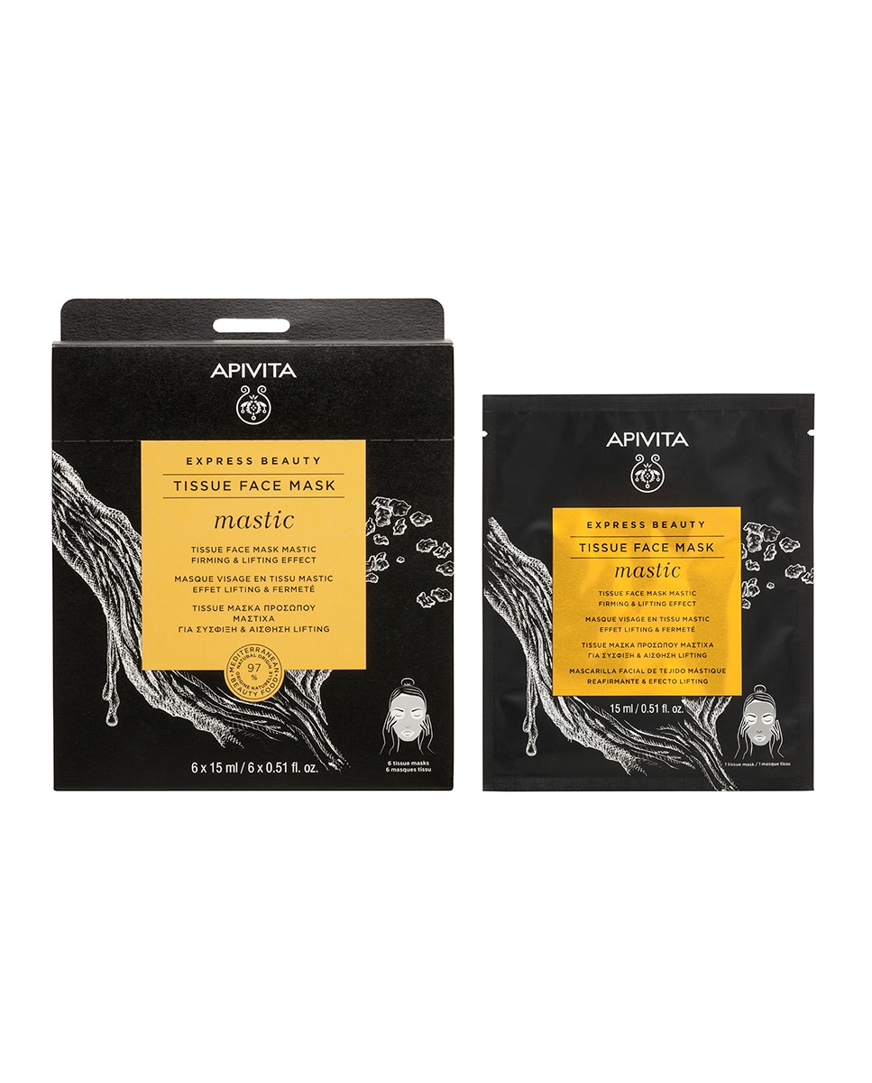 Mascarilla Facial De Tejido Mástique Reafirmante Y Efecto Liftin G Express Sheet 6*15 Ml Apivita - 15 ml 2