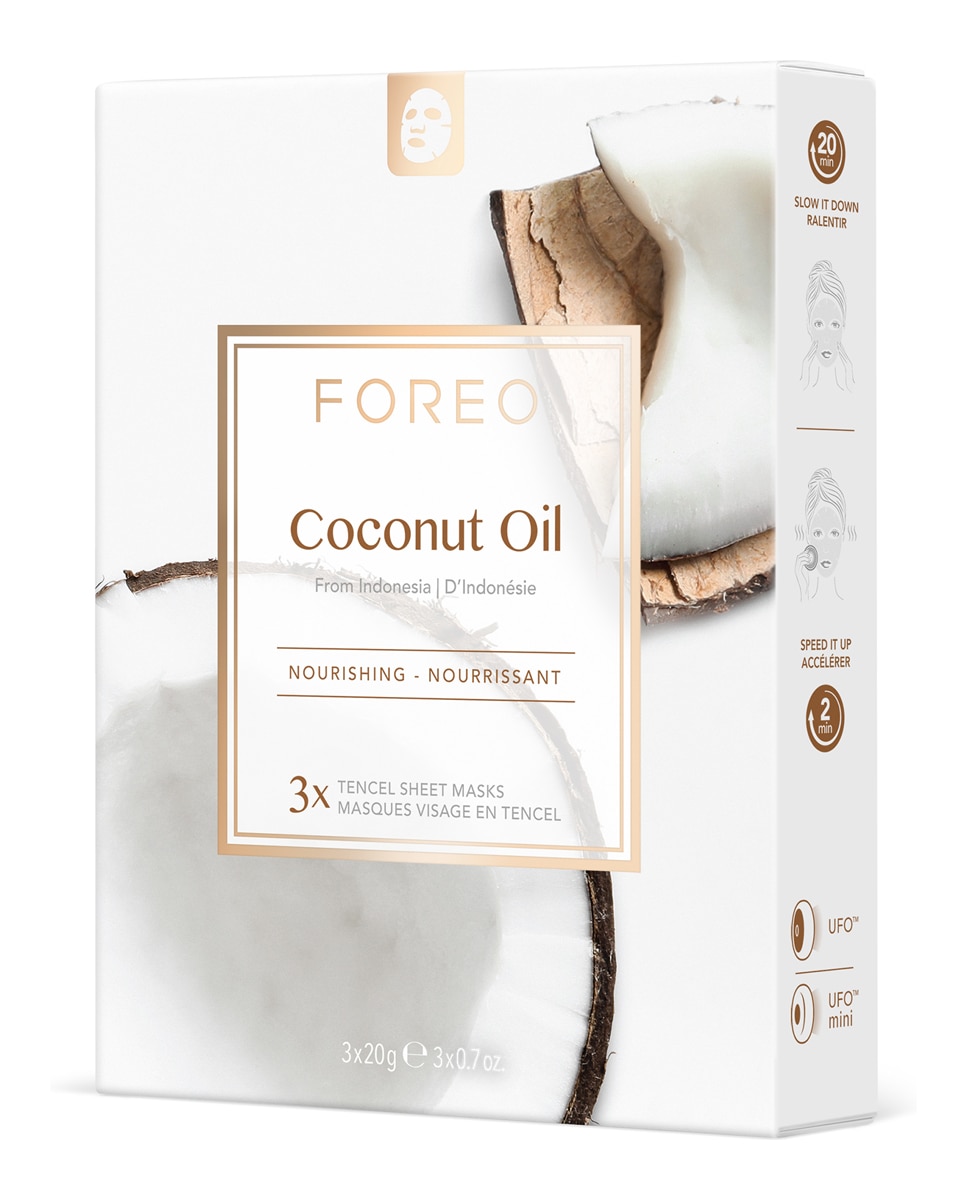 FOREO - Mascarilla facial nutritiva Coconut Oil para piel deshidratada FOREO.