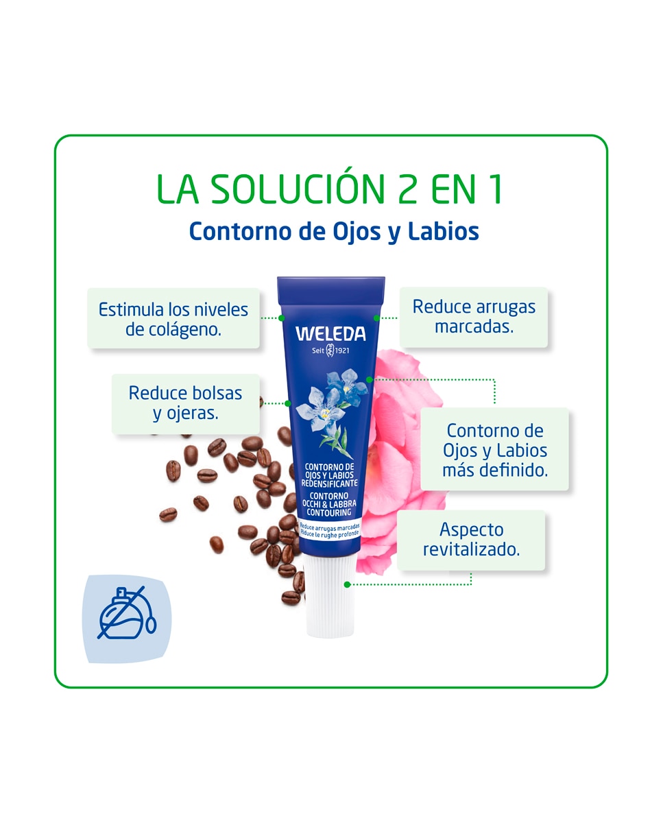 Contorno de ojos y labios redensificante de Genciana azul Weleda 3