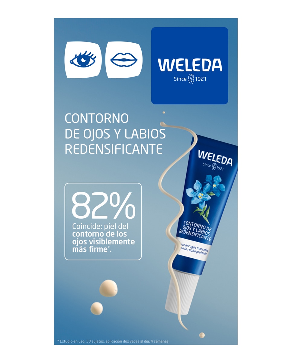 Contorno de ojos y labios redensificante de Genciana azul Weleda 4