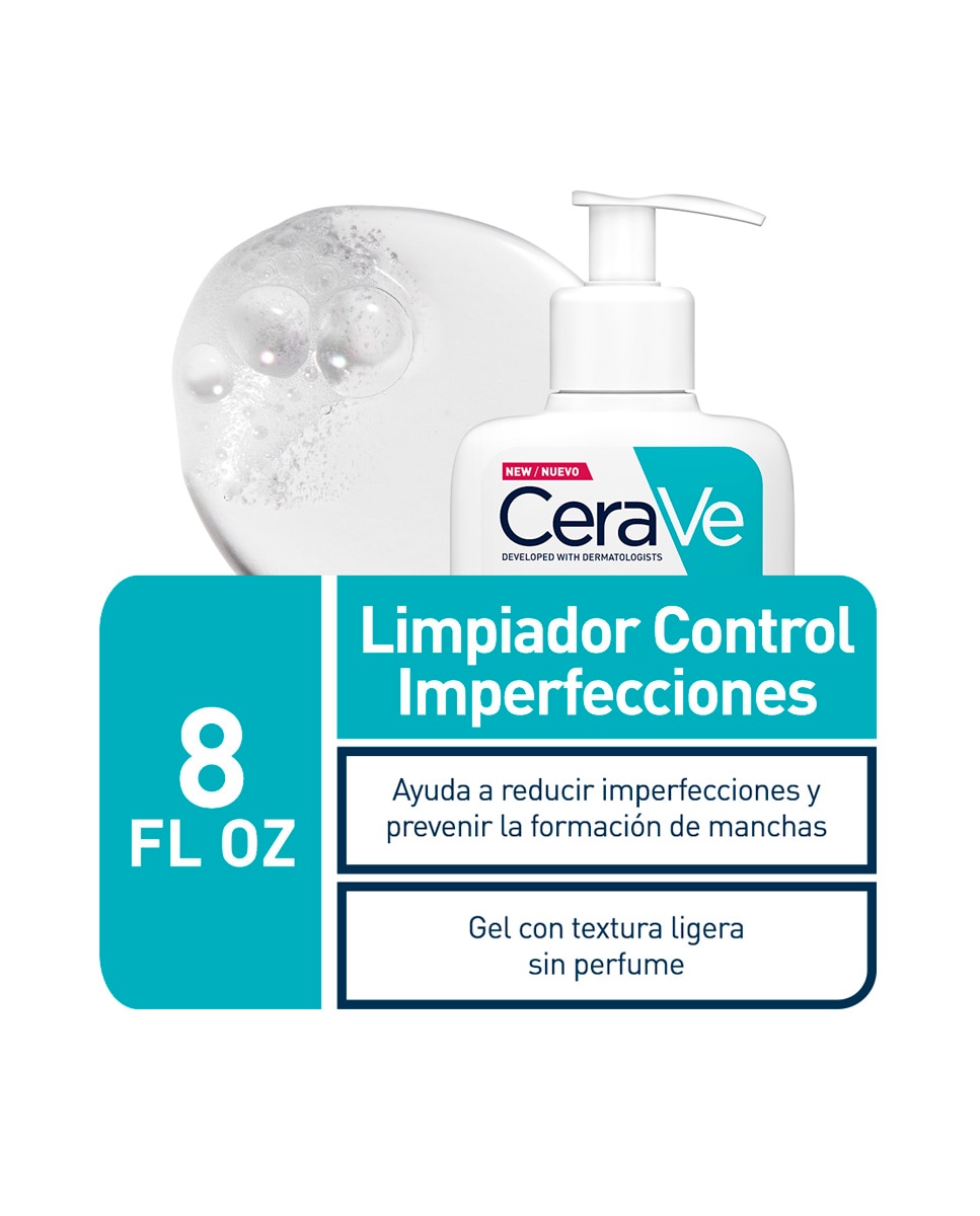 Limpiador Control Imperfecciones con ácido salicílico para pieles grasas y con tendencia acnéica Cerave - 236 ml 8