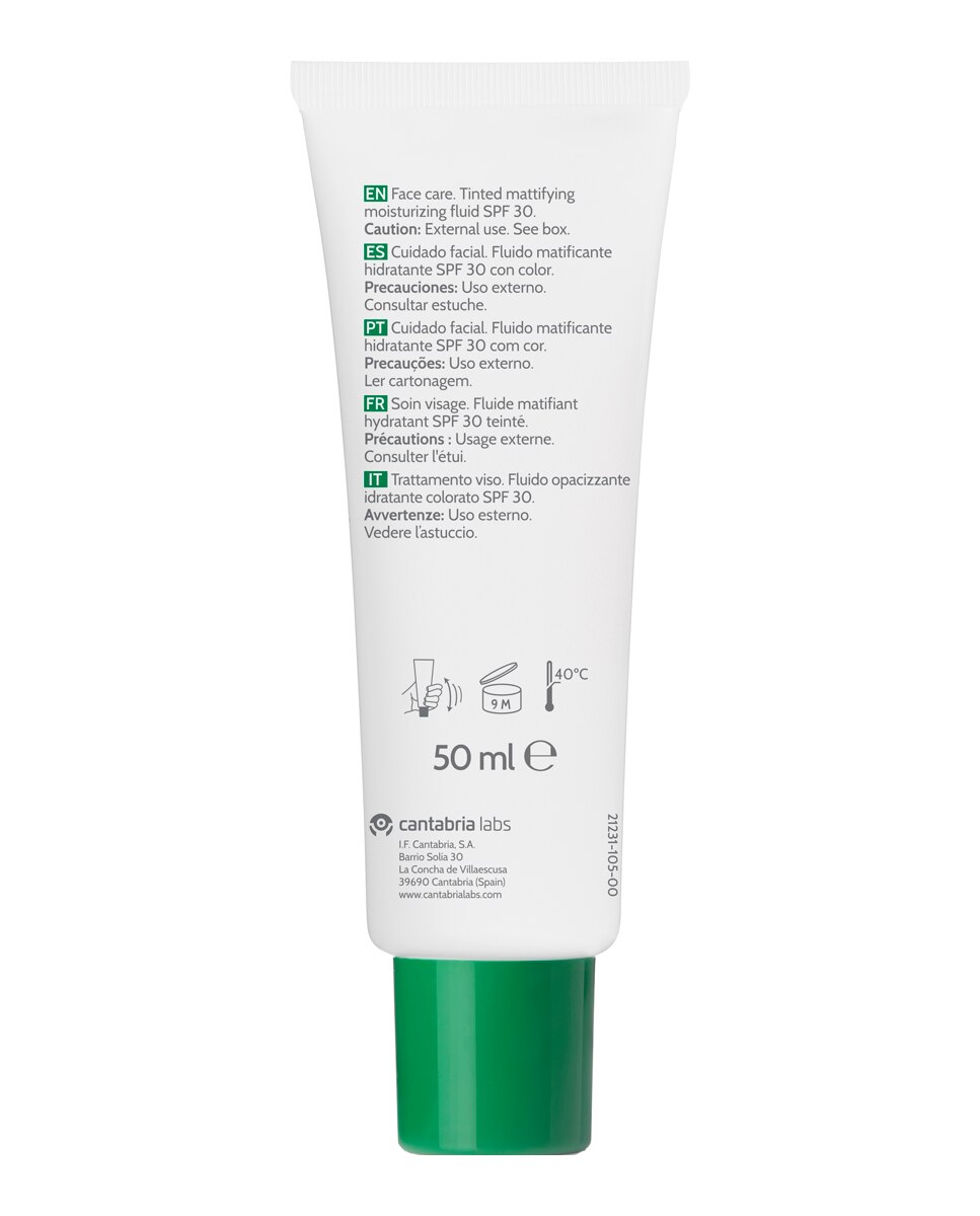 Fluido Hidratante con Color SPF30 Biretix - 50 ml 2