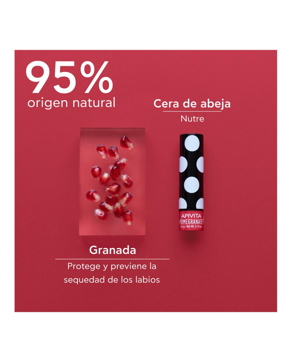 Bálsamo Labial Con Color Con Granada 4,4 G Apivita 4