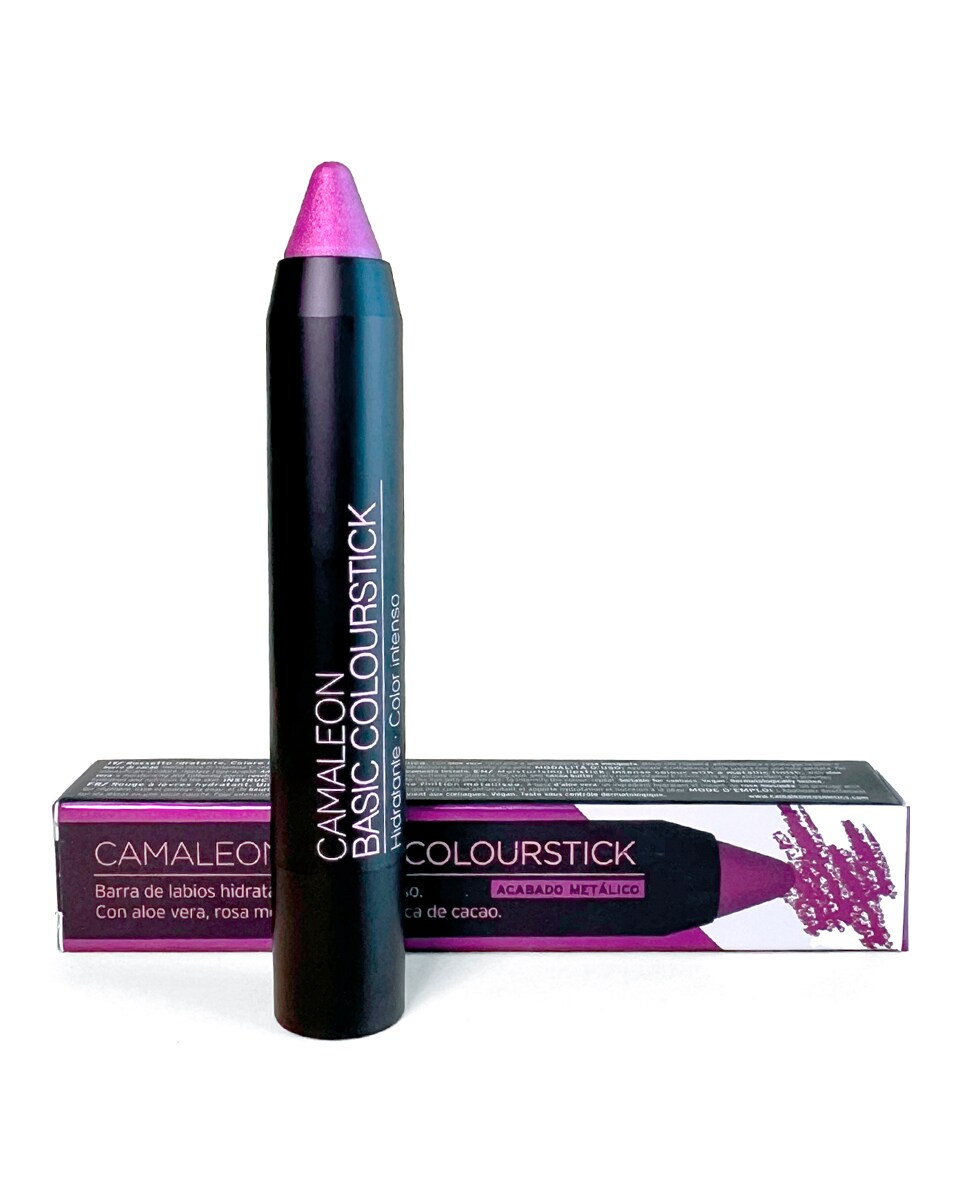 Barra de Labios Metalizada Basic Colourstick Camaleon Cosmetics Morado-3