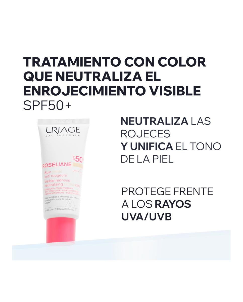 Imagen 3 de Cc Cream Roséliane Spf 50+40 Ml Uriage - 40 ml