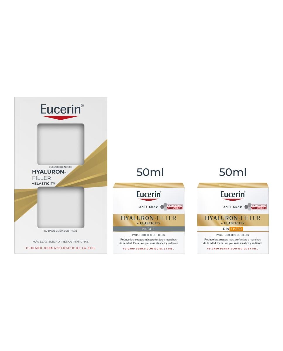 Cofre Hyaluron-Filler Crema de Día Facial FPS30 + Crema de Noche Facial Elasticity Eucerin 3