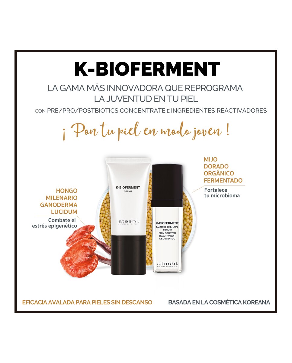 Cofre Ritual K-Bioferment Sérum + Crema Antiedad Revitalizante Atashi 3