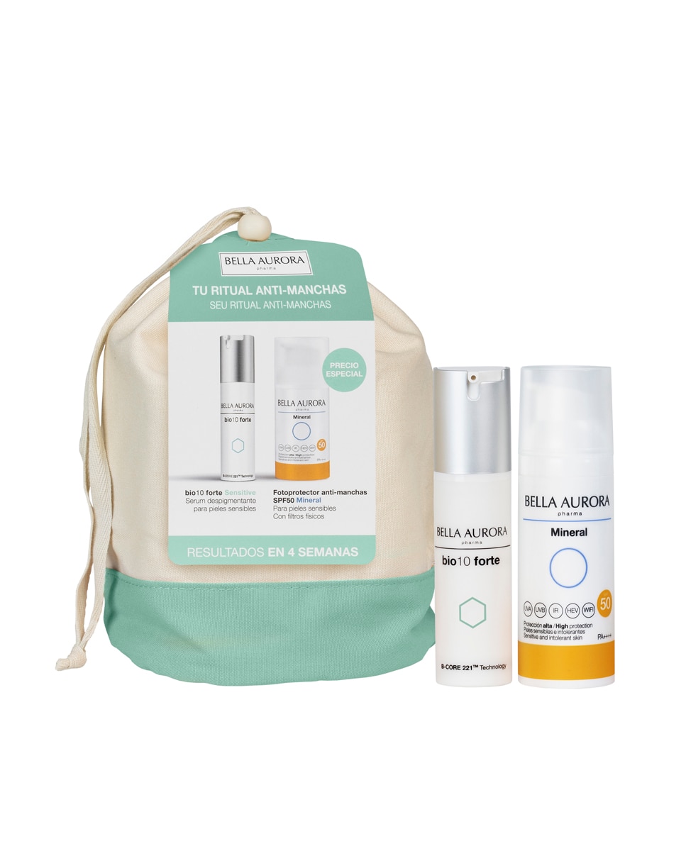 Bella Aurora - Pack Bio10 Forte Sensitive + Fotoprotector Mineral + Neceser Bella Aurora.