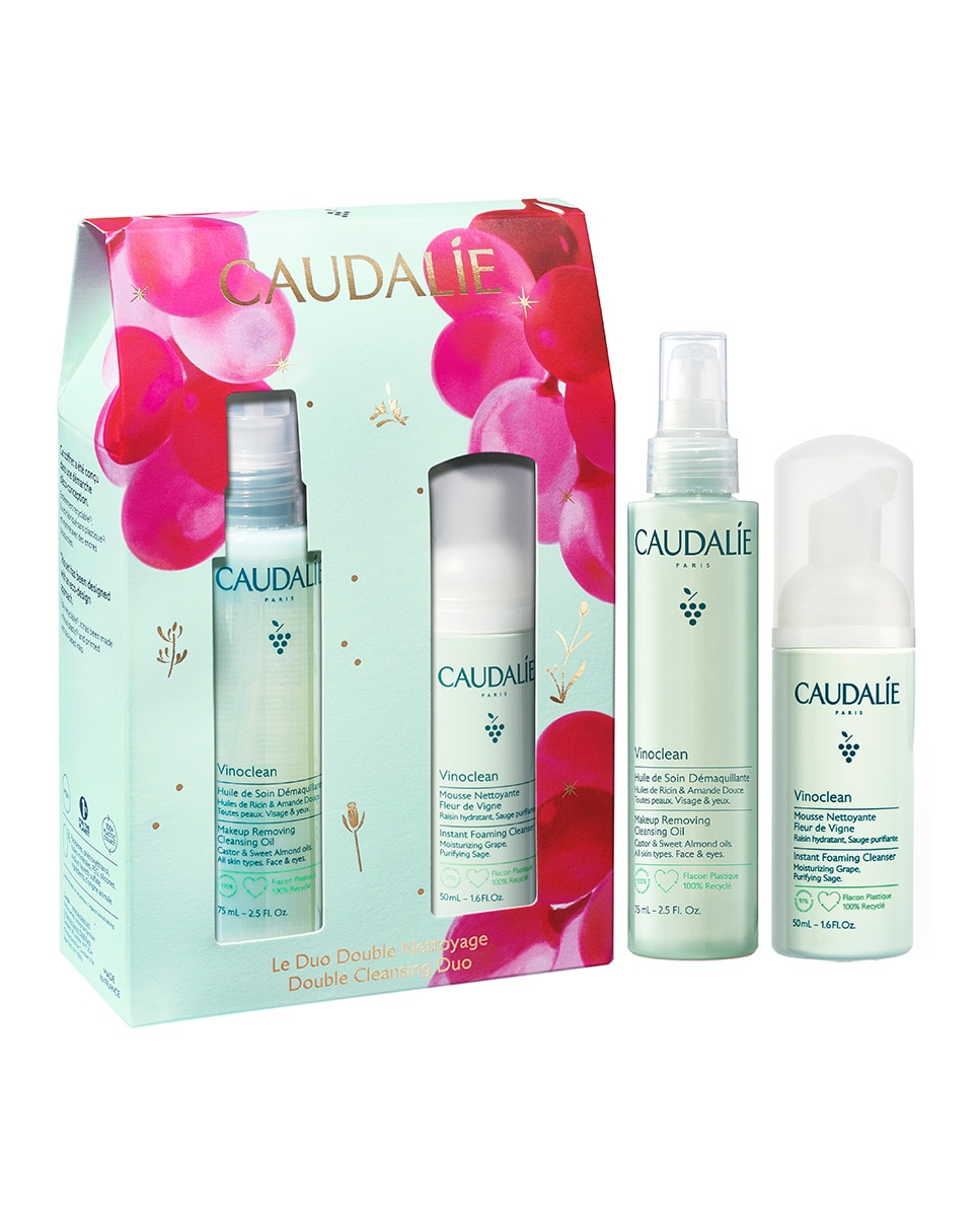 Estuche Regalo Aceite Tratante Desmaquillante Vinoclean Caudalie 2