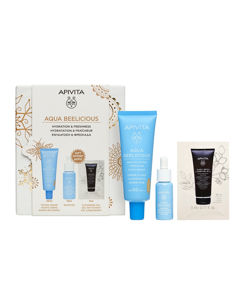 Apivita - Estuche De Regalo Aqua Beelicious Crema Fluida Iluminadora Hidrantante Spf 30 Con Color Apivita.