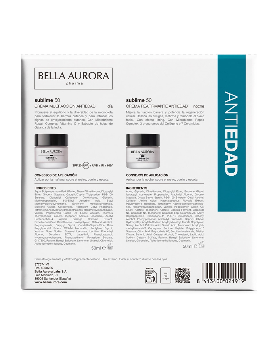 Pack Sublime 50: Ritual Antiedad, Reparador Y Reafirmante Bella Aurora 3