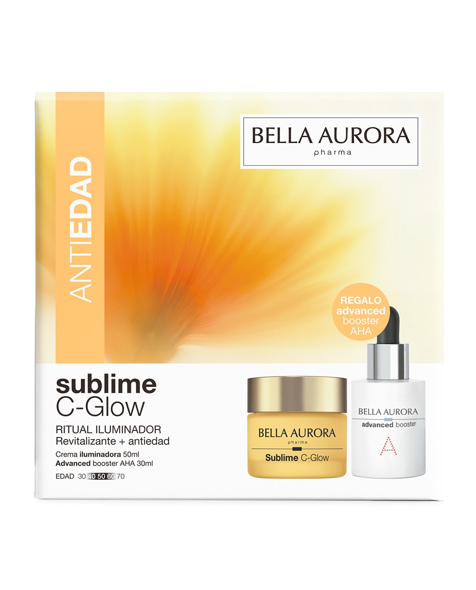 Pack Sublime C-Glow + Advanced Booster Aha · Ritual Iluminador, Revitalizante Y Antiedad Bella Aurora 2