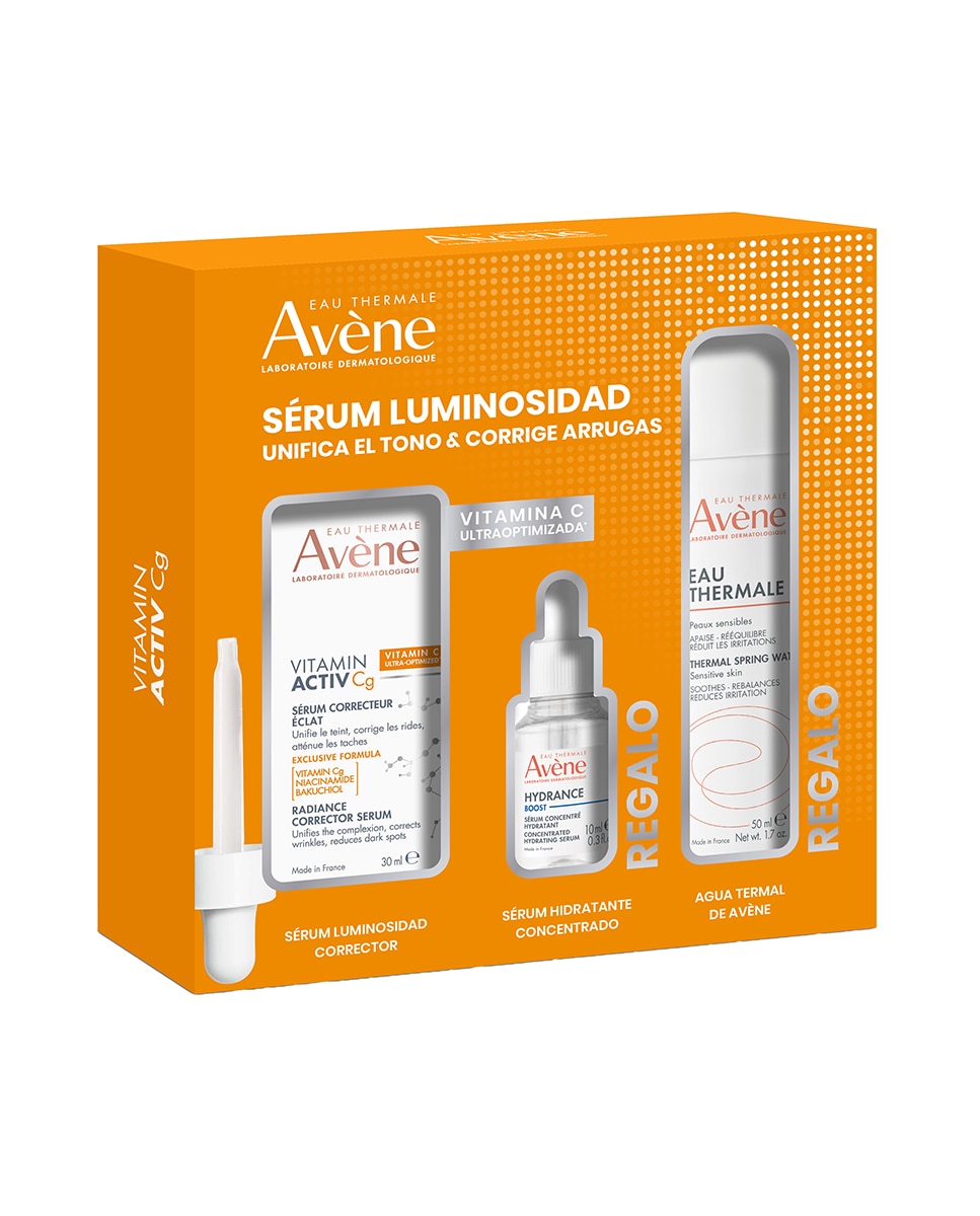 Avène - Pack Vitamin Activ Cg + Hydrance Boost + Agua Termal Avène.