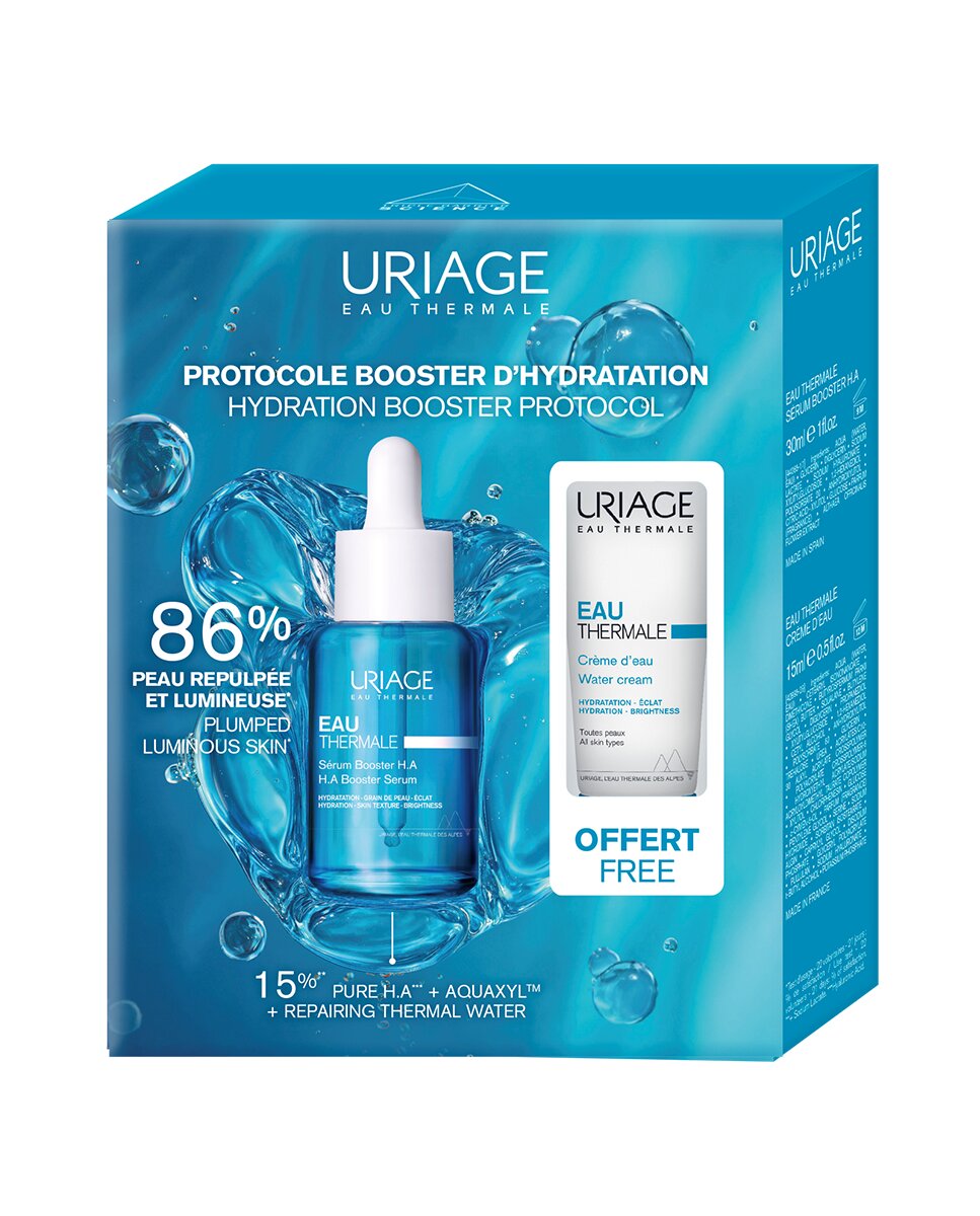 Uriage - Pack Eau Thermale Sérum Booster + Crema de Agua Uriage.