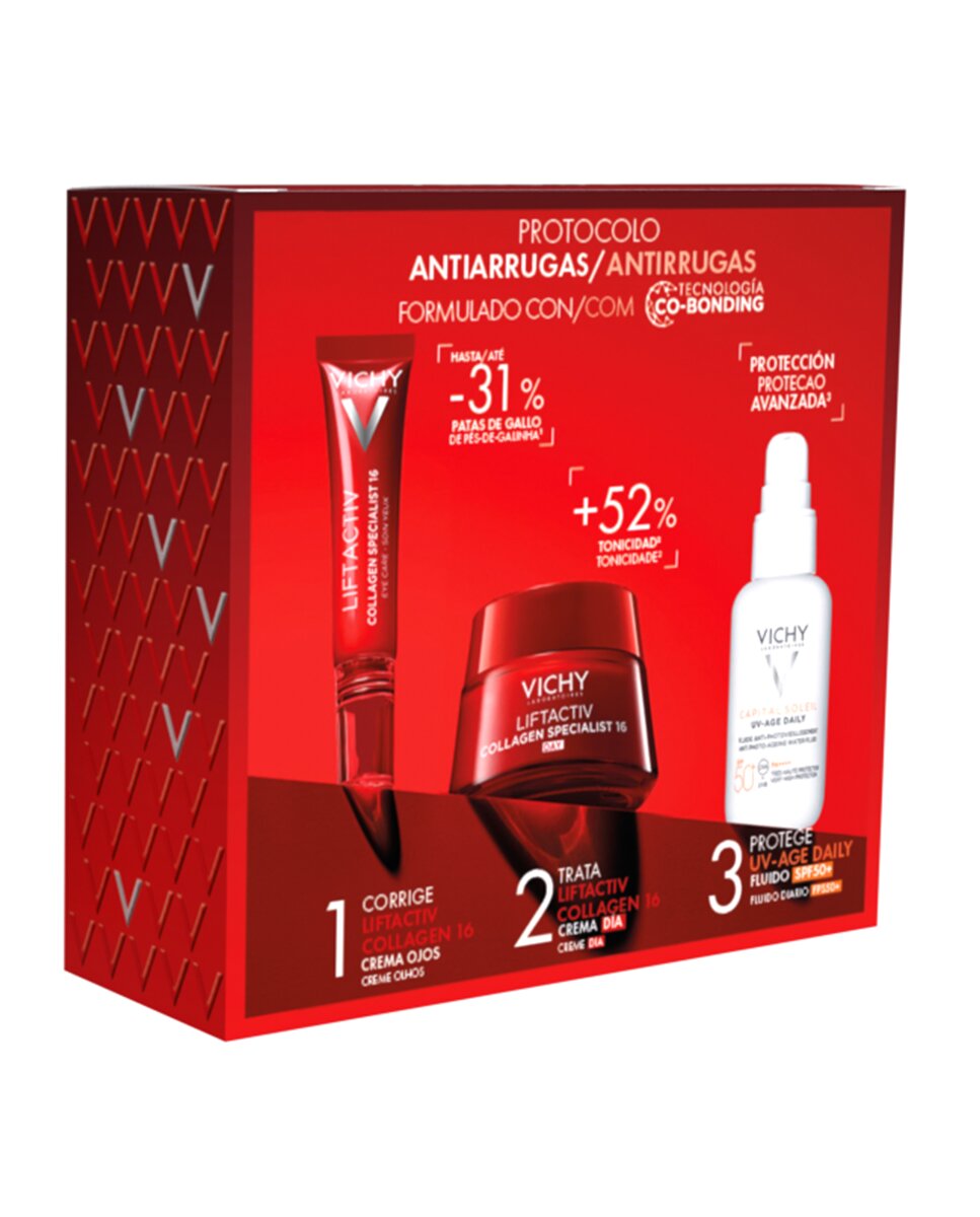 Cofre Liftactiv Collagen Specialist 16 Protocolo Antiarrugas Día y Noche Vichy 2