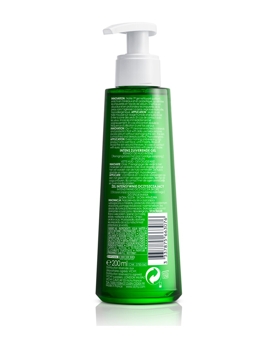 Gel Limpiador Purificante Ácido Salicílico Normaderm Phytosolution 400 ml Vichy 3