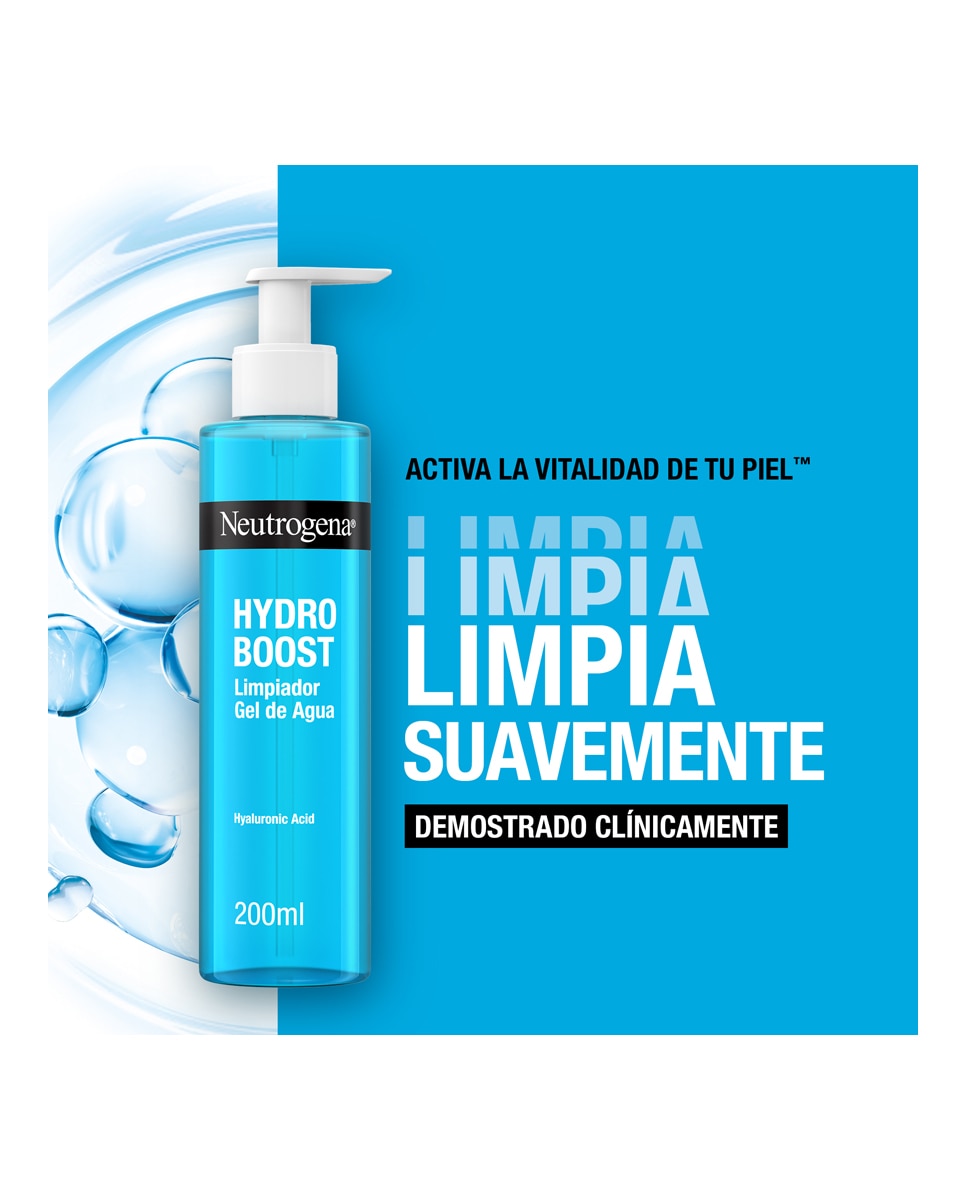 Gel de Agua Limpiador Facial Hydro Boost con Ácido Hialurónico para Pieles sensibles Neutrogena - 200 ml 2