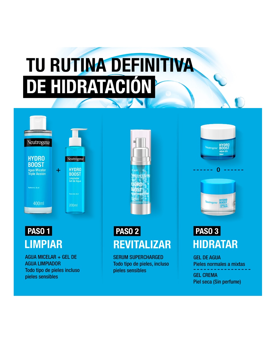 Gel de Agua Limpiador Facial Hydro Boost con Ácido Hialurónico para Pieles sensibles Neutrogena - 200 ml 7