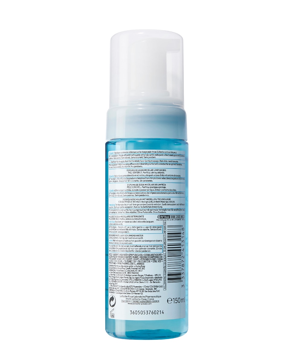 Espuma de Agua Micelar Desmaquillante y Limpiadora facial Physiologique Piel Sensible 150ml 150 ml La Roche Posay - 150 ml 5