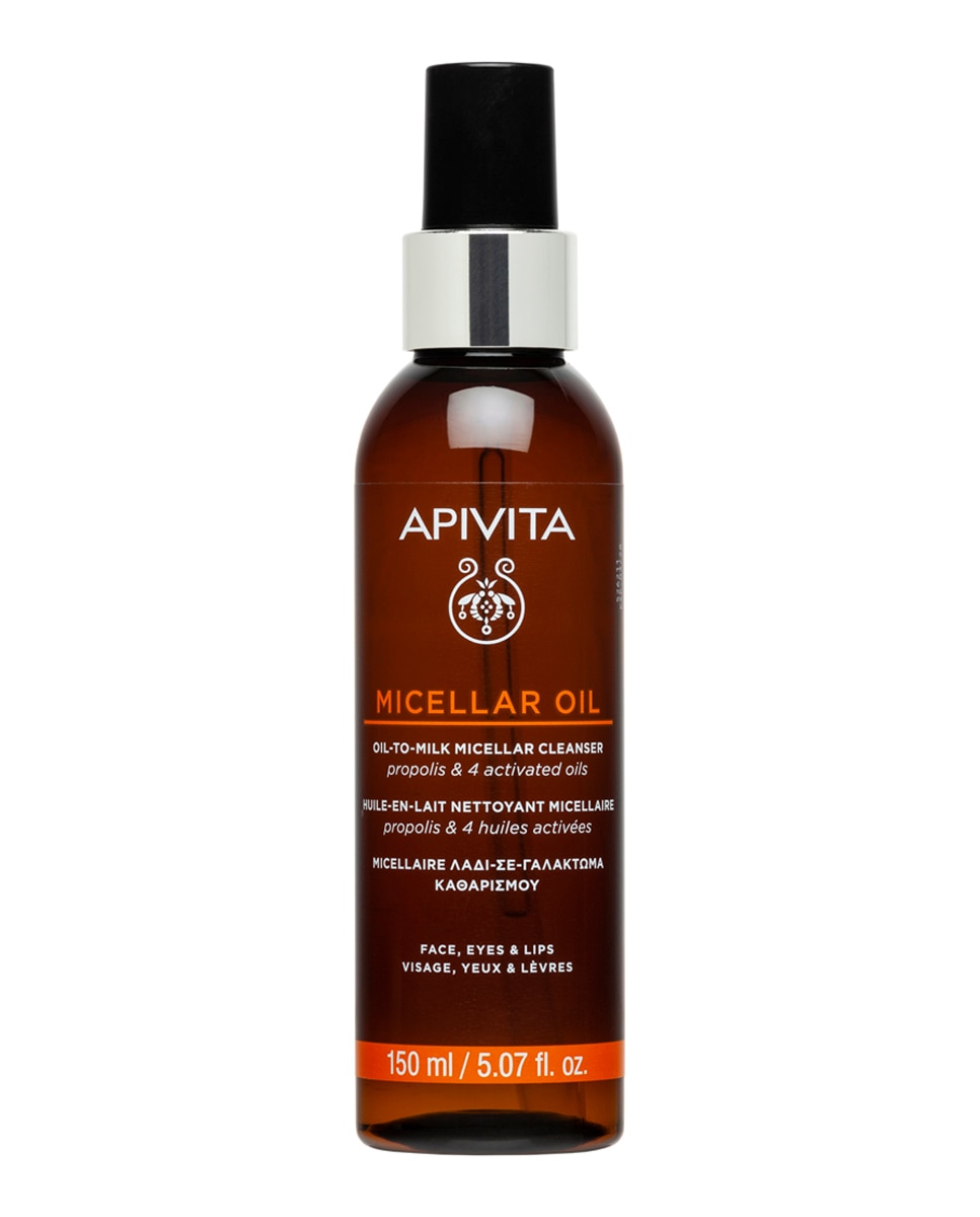 Limpiador micelar aceite-en-leche rostro, ojos y labios 150 ml Apivita - 150 ml 1