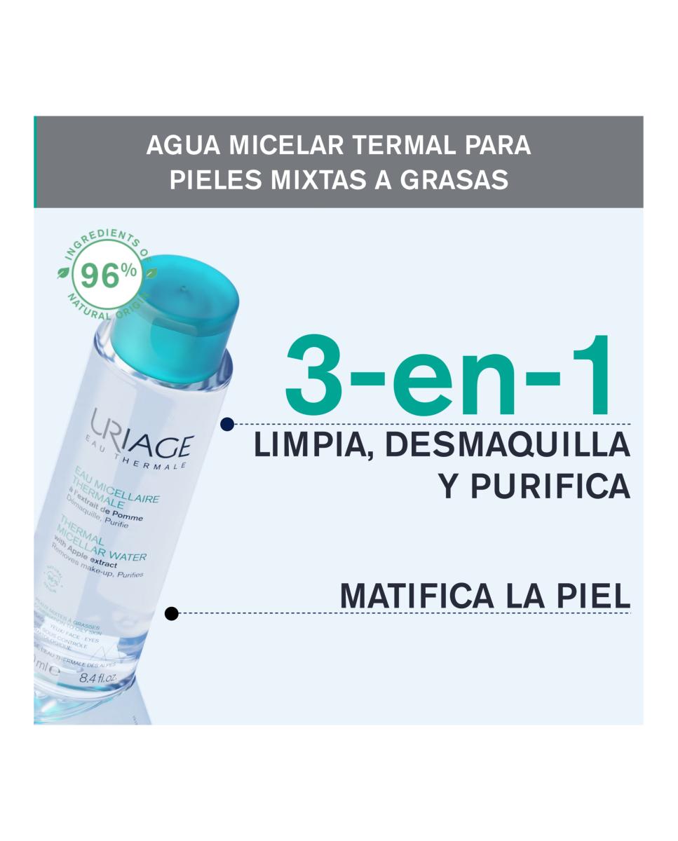 Agua Micelar Termal Pieles Mixtas a Grasas Uriage - 500 ml 4
