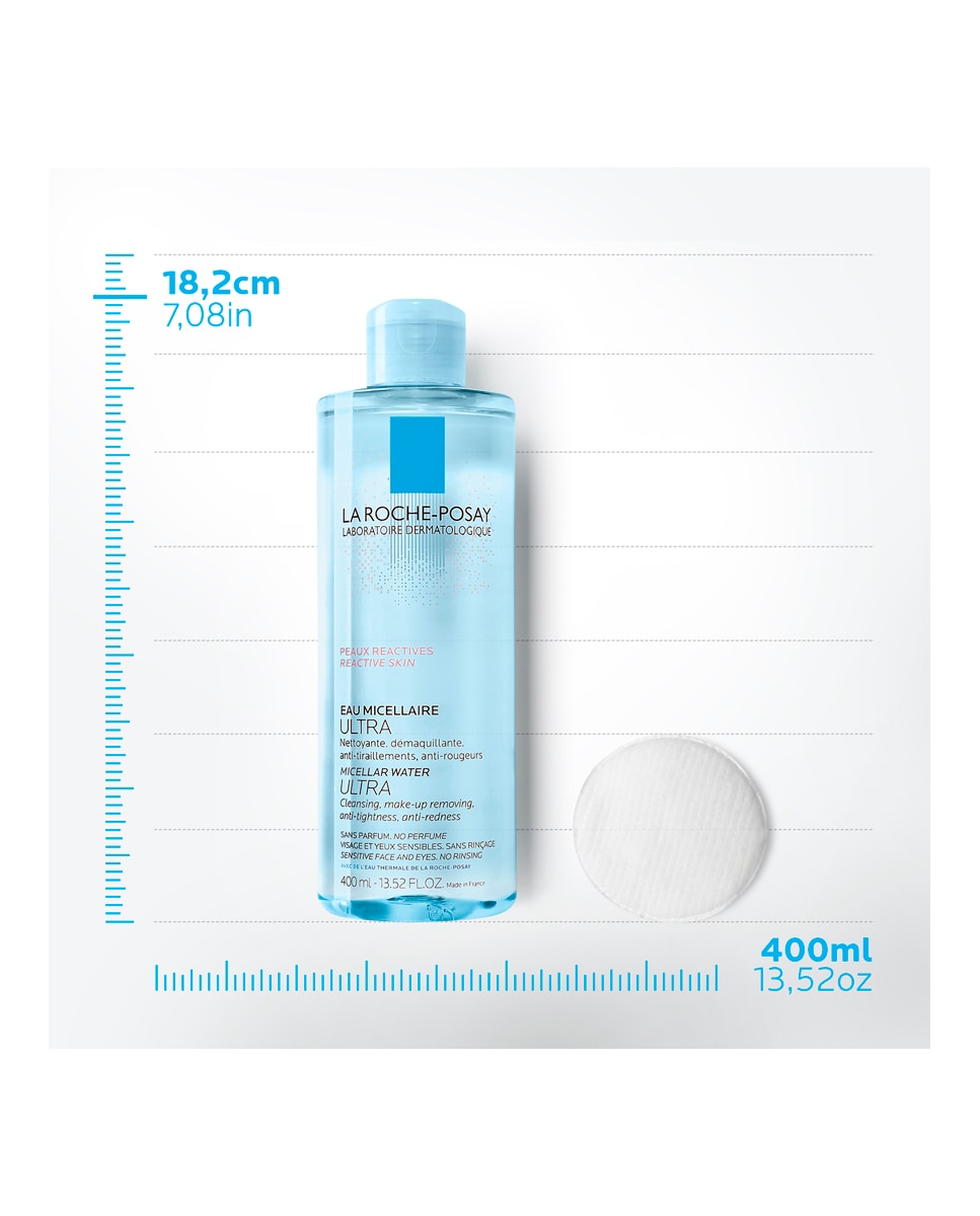 Imagen 4 de Agua Micelar Ultra Piel y Reactiva Physiologique 400 ml La Roche Posay - 400 ml