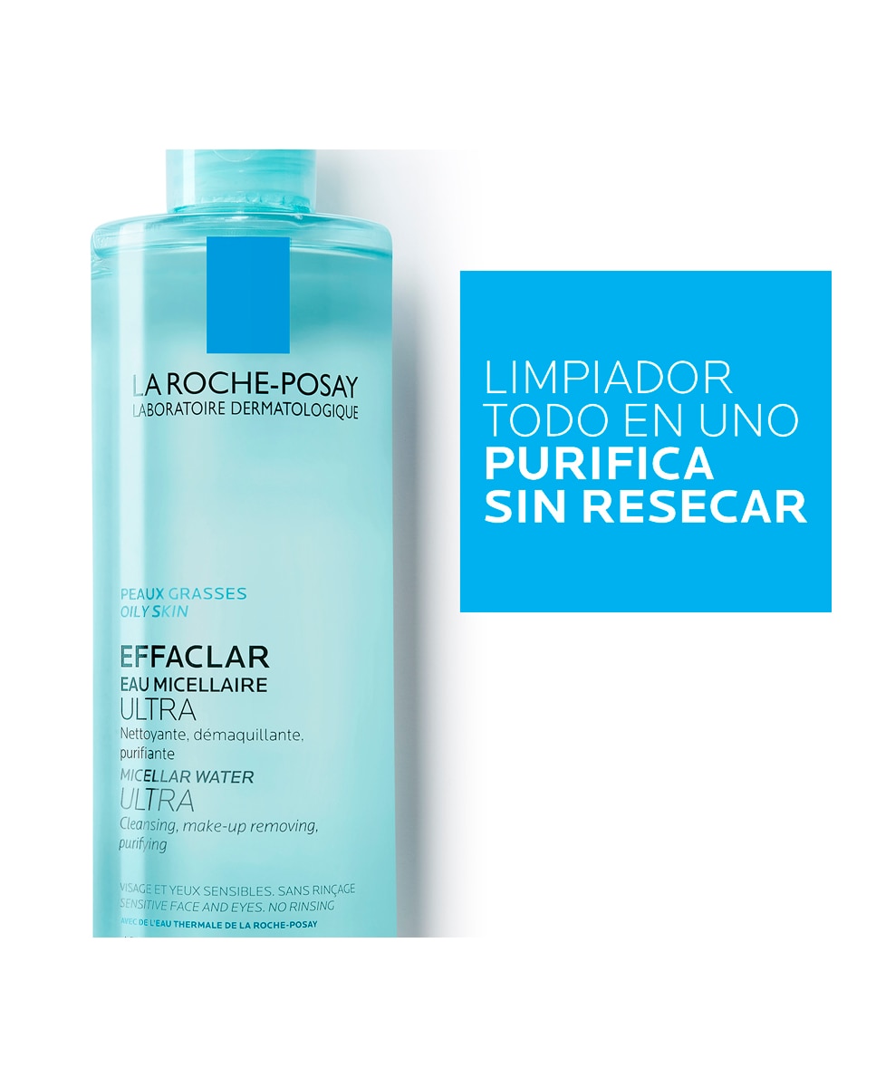 Agua Micelar ULTRA Effaclar Limpiador facial purificante 400ml La Roche Posay - 400 ml 2