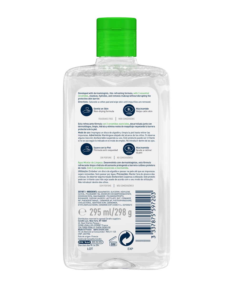 Agua Micelar Limpiadora 295 ml Cerave - 295 ml 2