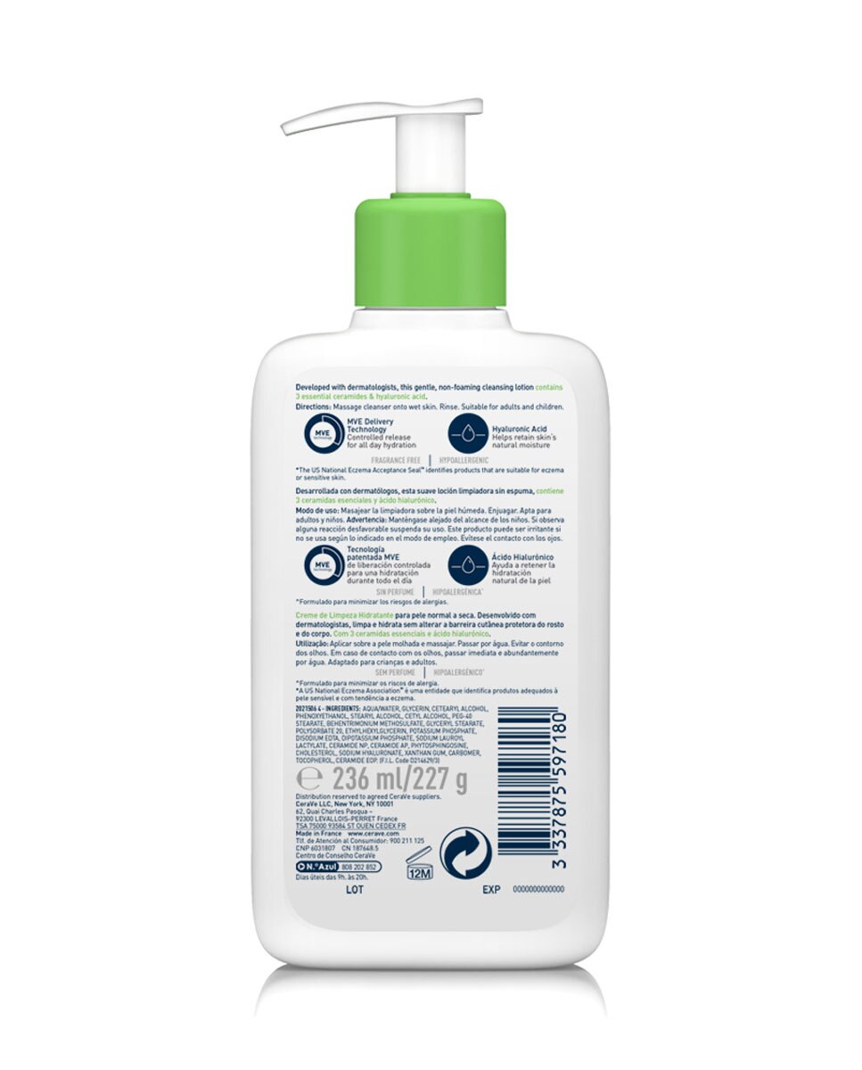 Imagen 3 de Limpiadora Hidratante 235 ml Cerave - 235 ml