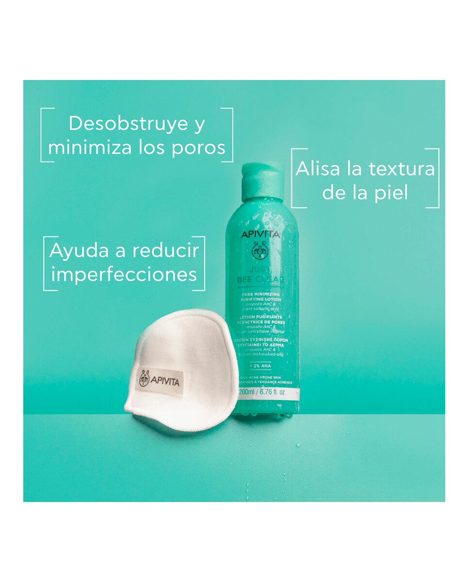 Loción Purificante Minimizadora De Poros Just Bee Clear 200 Ml Apivita - 200 ml 2