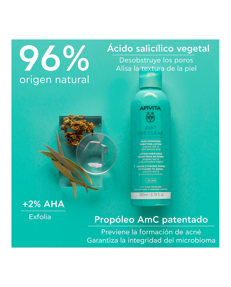 Loción Purificante Minimizadora De Poros Just Bee Clear 200 Ml Apivita - 200 ml 3
