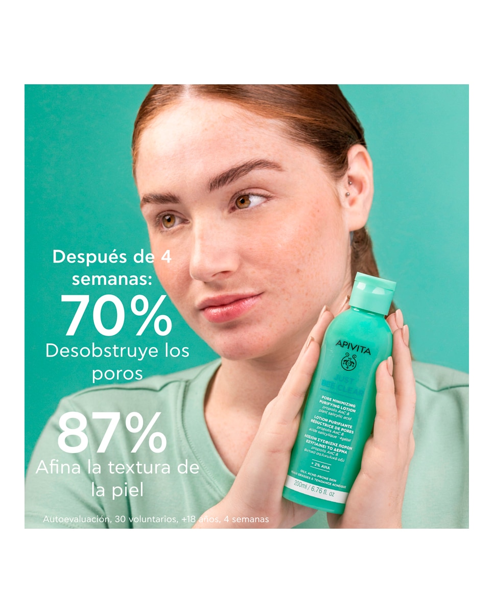 Loción Purificante Minimizadora De Poros Just Bee Clear 200 Ml Apivita - 200 ml 4