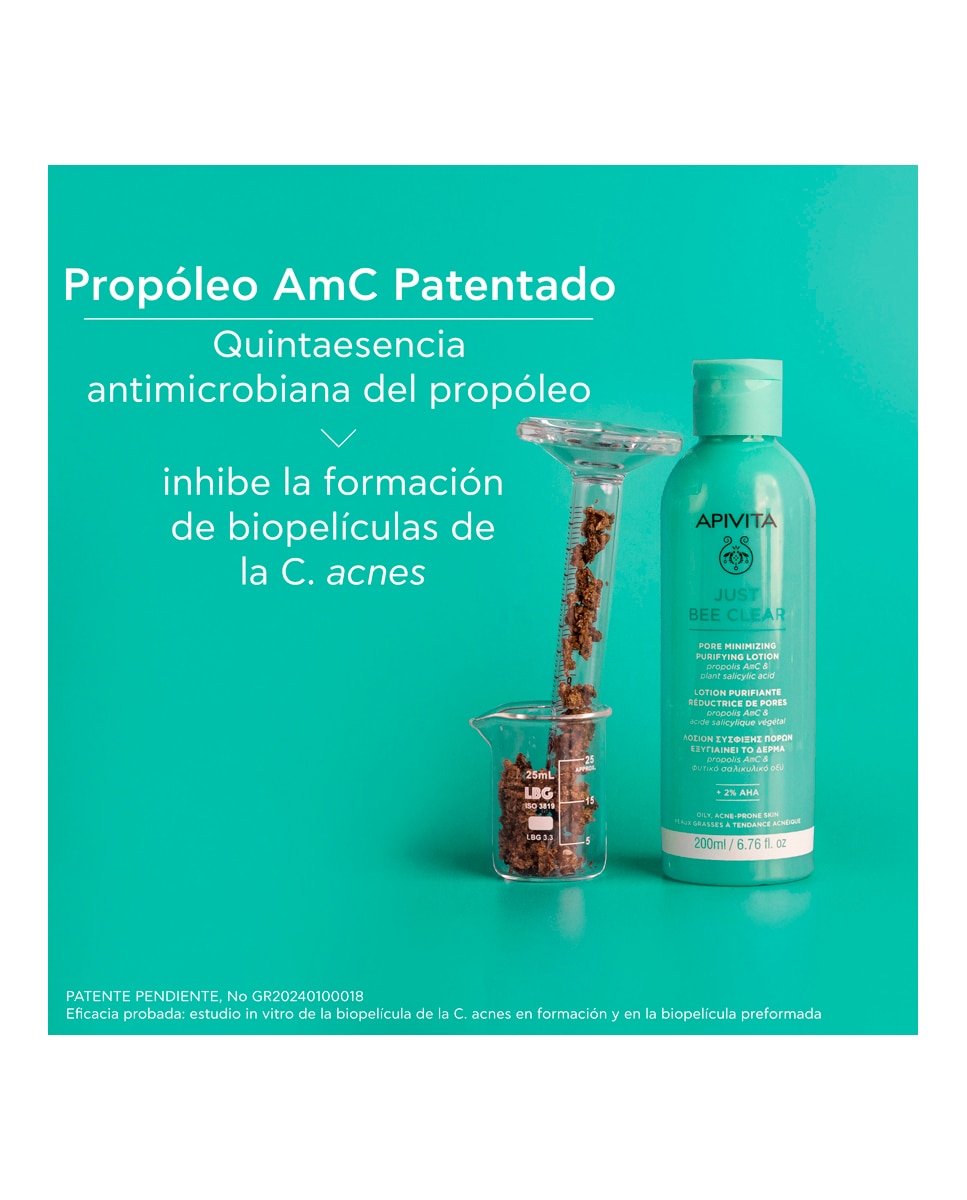 Loción Purificante Minimizadora De Poros Just Bee Clear 200 Ml Apivita - 200 ml 7