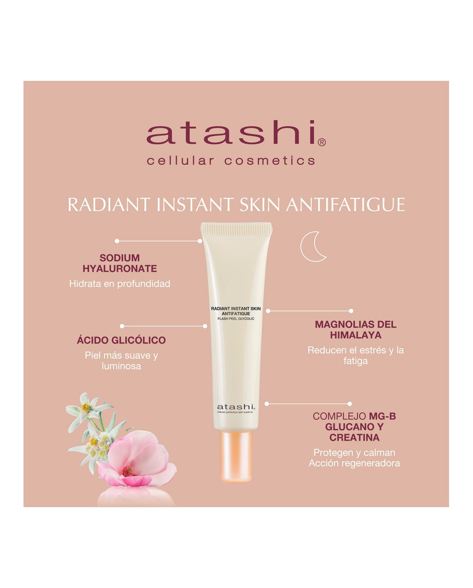 Gel Exfoliante Radiant Instant Skin Antifatigue Ácido Glicólico Atashi - 40 ml 2