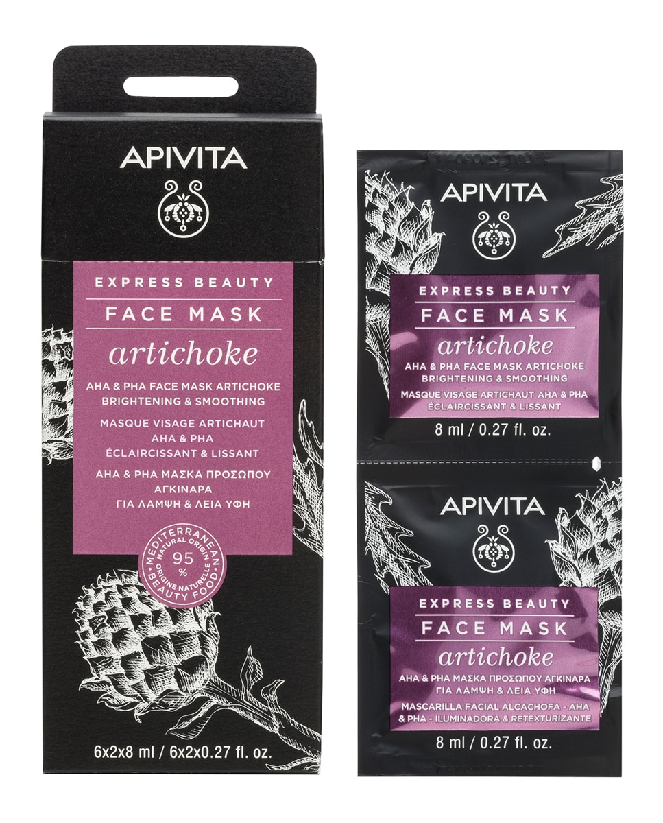 Mascarilla Facial Alcachofa Iluminadora Y Retexturizante Express Beauty 2*8 Ml Apivita 2