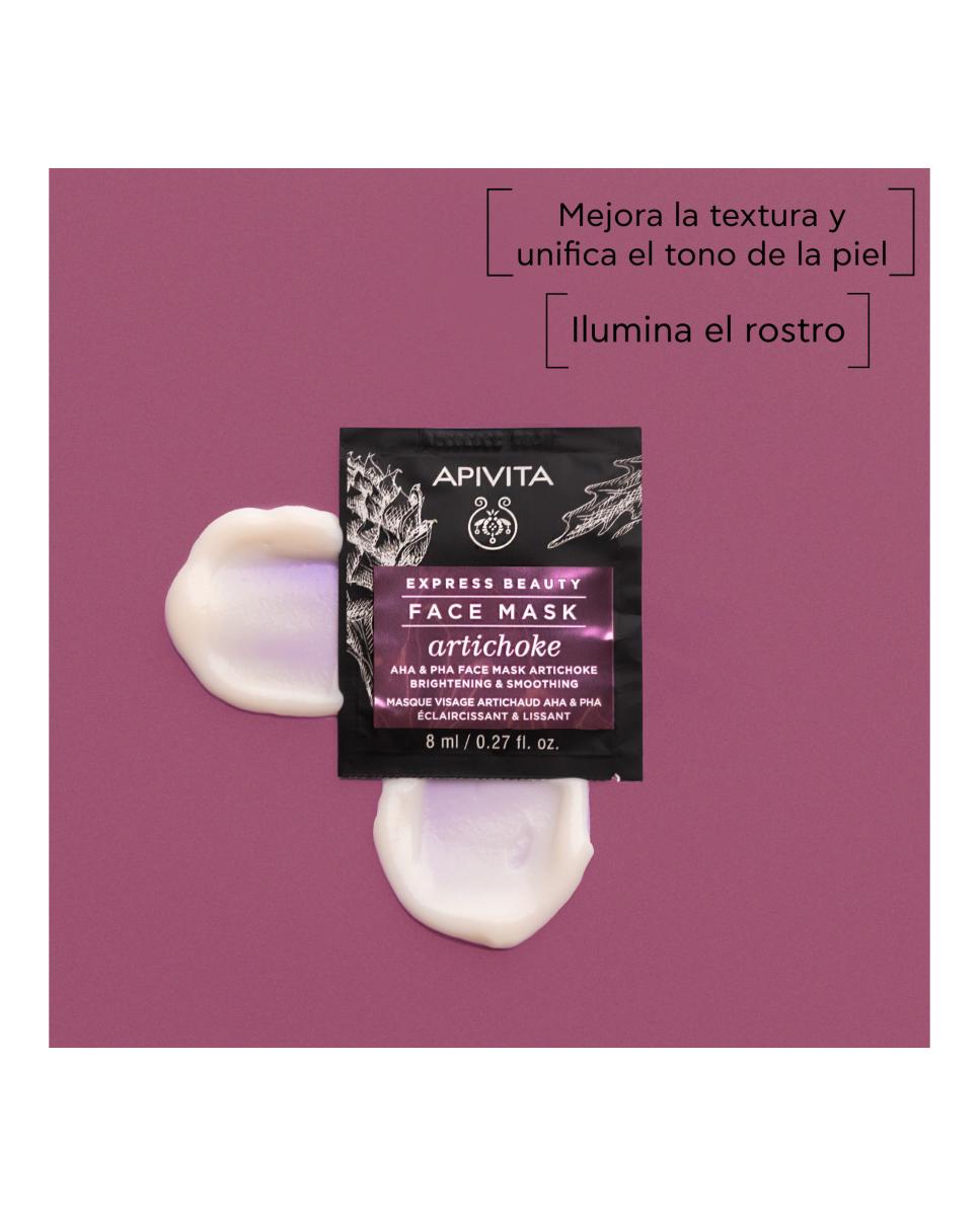 Mascarilla Facial Alcachofa Iluminadora Y Retexturizante Express Beauty 2*8 Ml Apivita 3