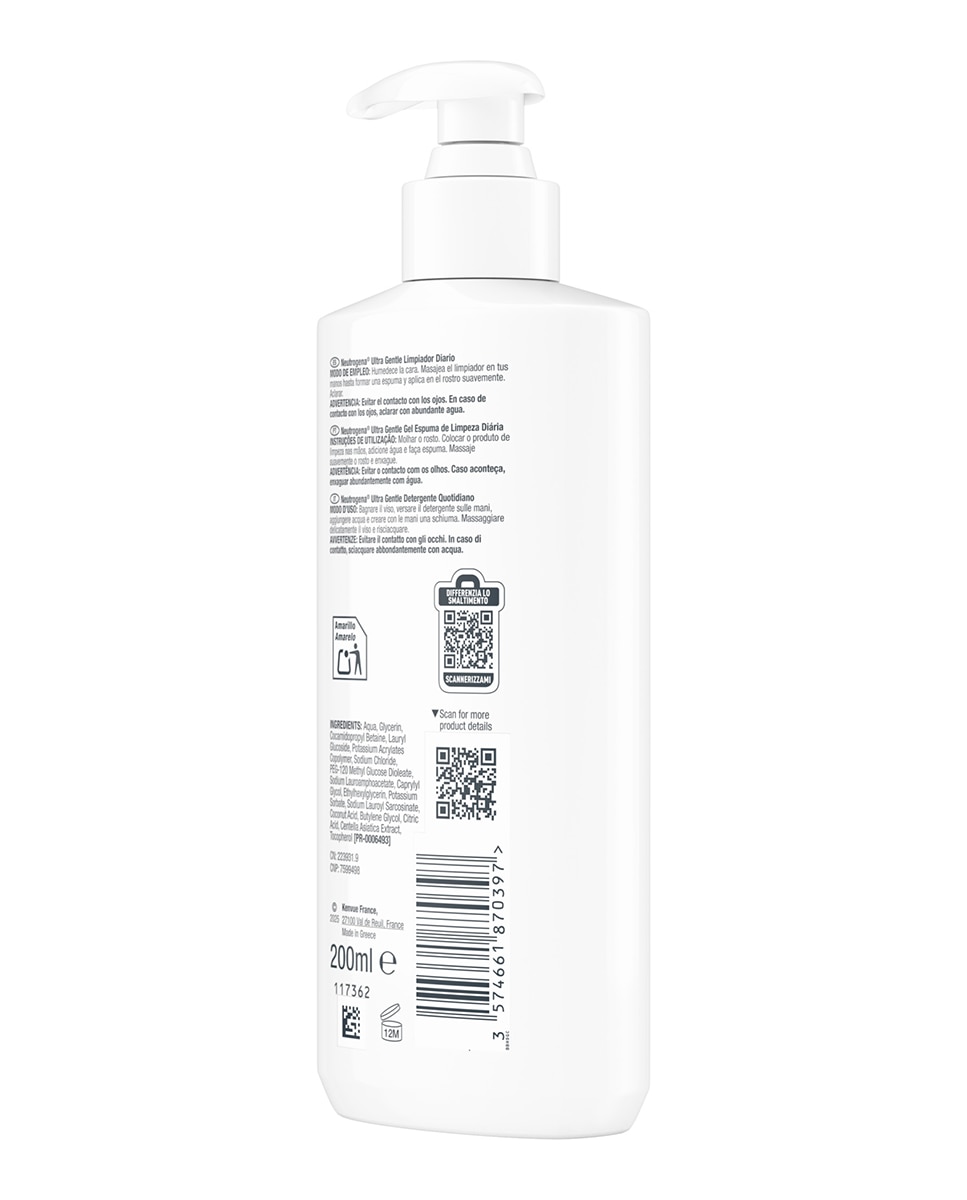 Neutrogena Ultra Gentle Gel Limpiador Facial Diario 200 ml Ultra Gentle Gel Neutrogena 11