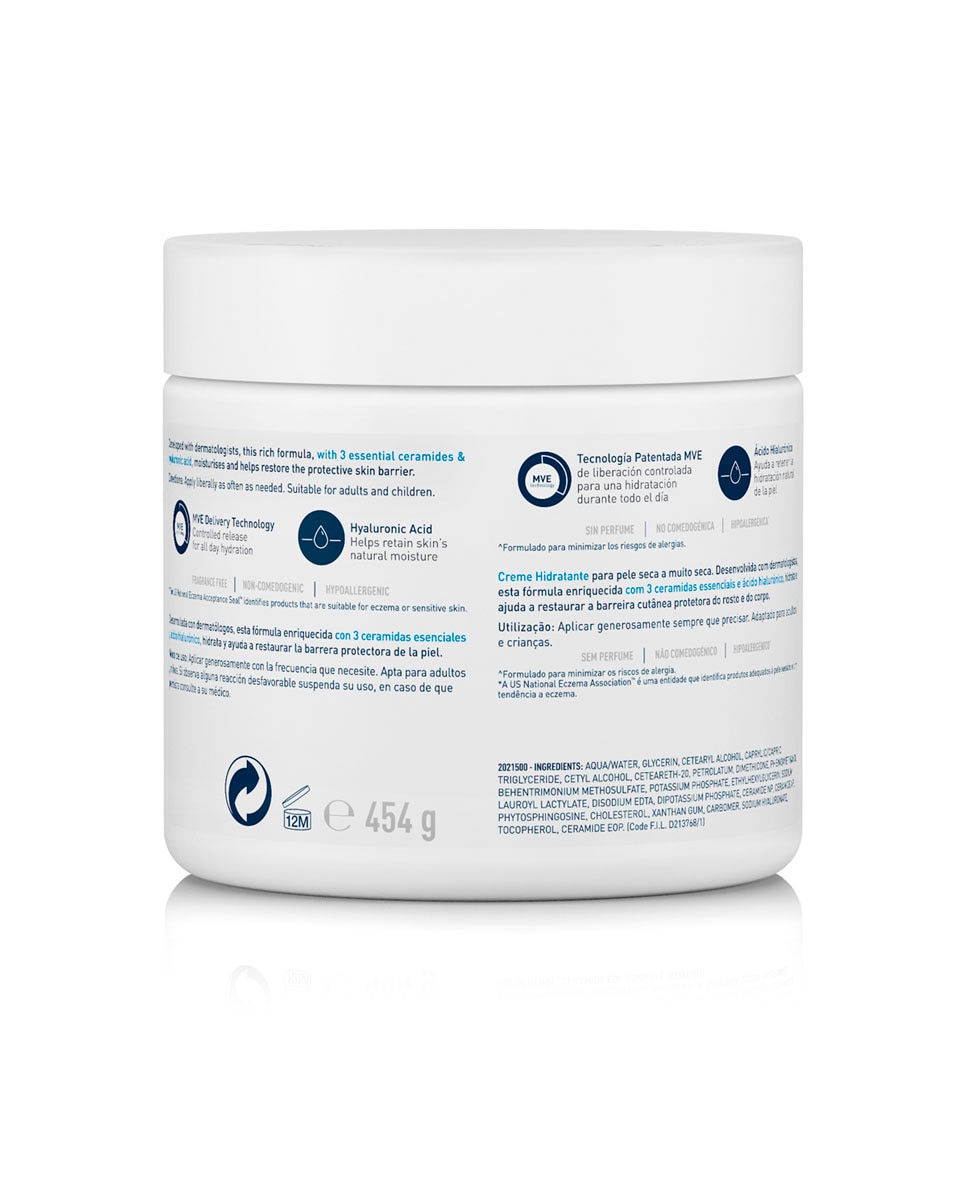 Crema Hidratante Facial y Corporal Ácido Hialurónico 454 g Cerave 2