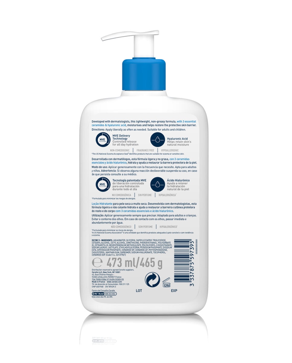 Loción Hidratante Ligera con Ácido Hialurónico Cerave - 473 ml 3