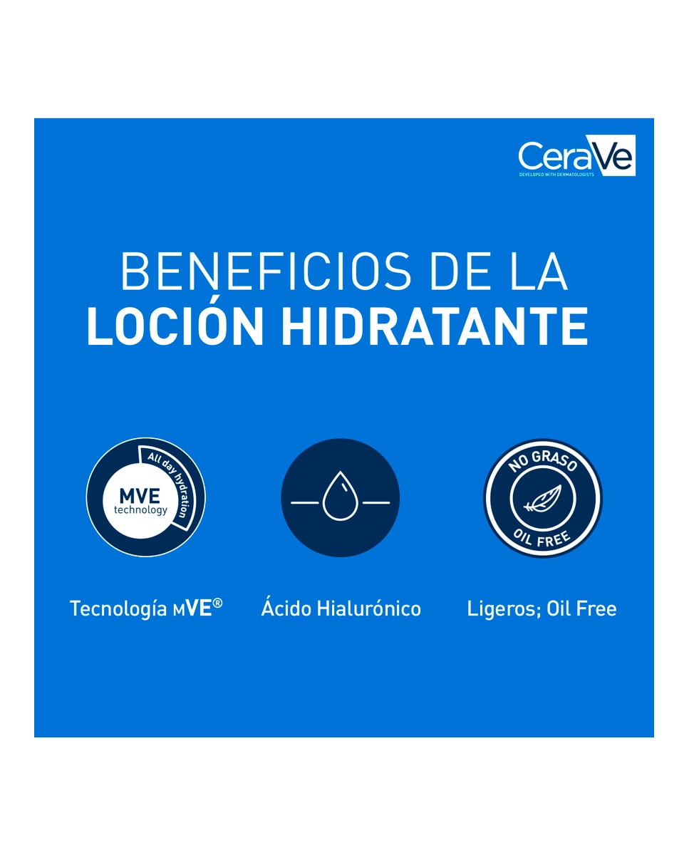Loción Hidratante Ligera con Ácido Hialurónico Cerave - 473 ml 10