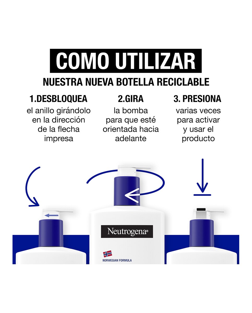 Loción de Absorción Inmediata Hidratación Profunda Fórmula Noruega Neutrogena 3