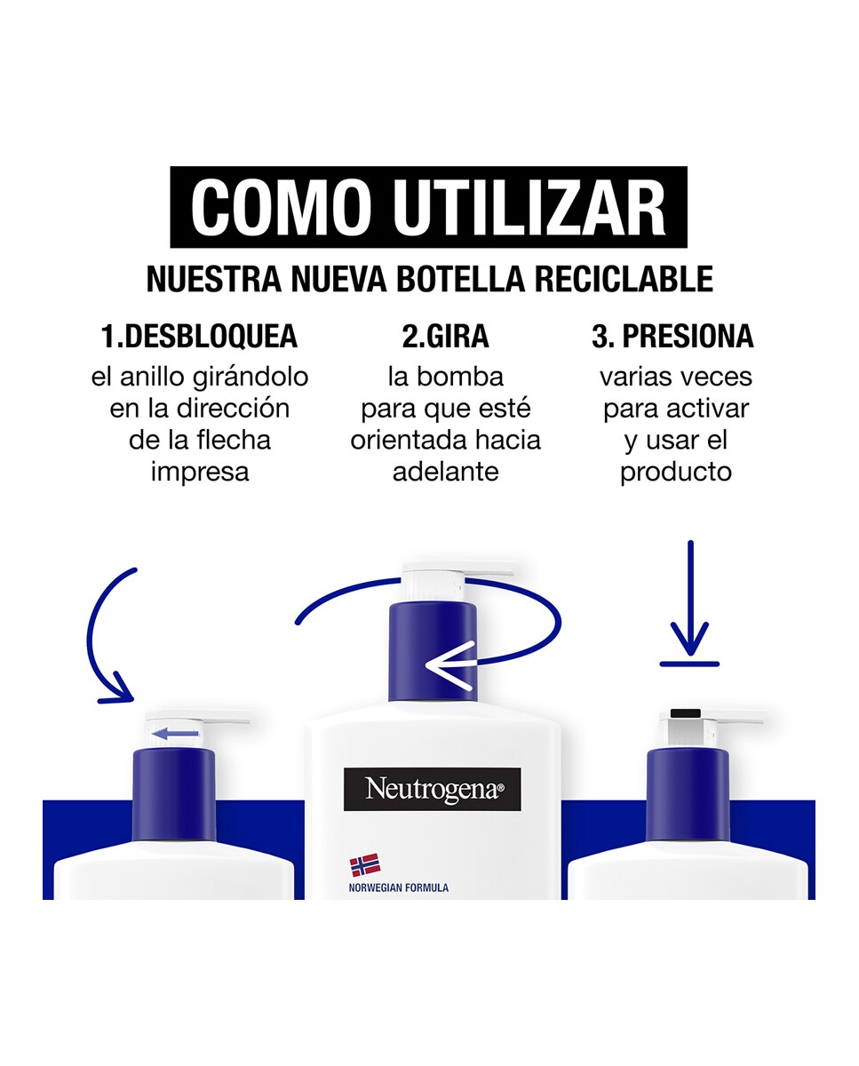 Loción de Absorción Inmediata Enriquecida con Aceite Hidratación Profunda Fórmula Noruega Neutrogena - 400 ml 3