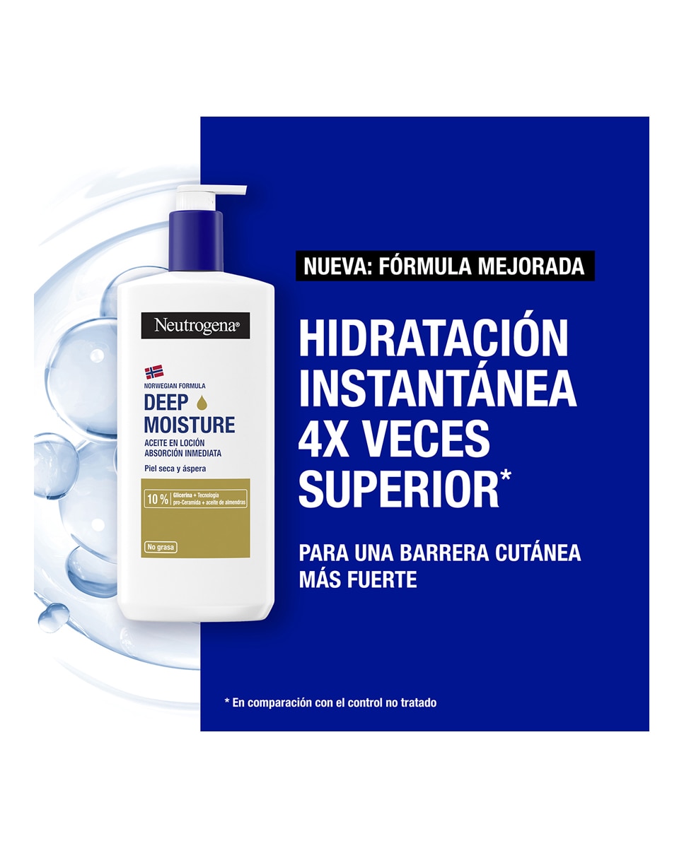 Loción de Absorción Inmediata Enriquecida con Aceite Hidratación Profunda Fórmula Noruega Neutrogena - 400 ml 7