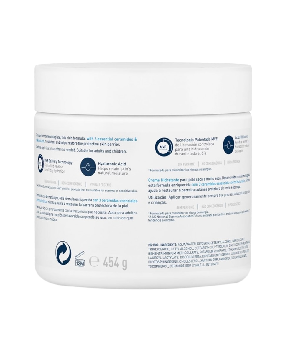 Crema Hidratante Intensiva 340 g Cerave 3