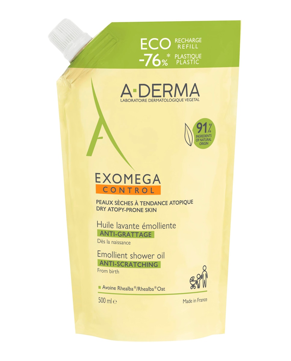 Ducray - Ecorrecambio Aceite De Ducha Emoliente Anti-Irritación A-Derma Exomega Control 500 Ml Ducray.