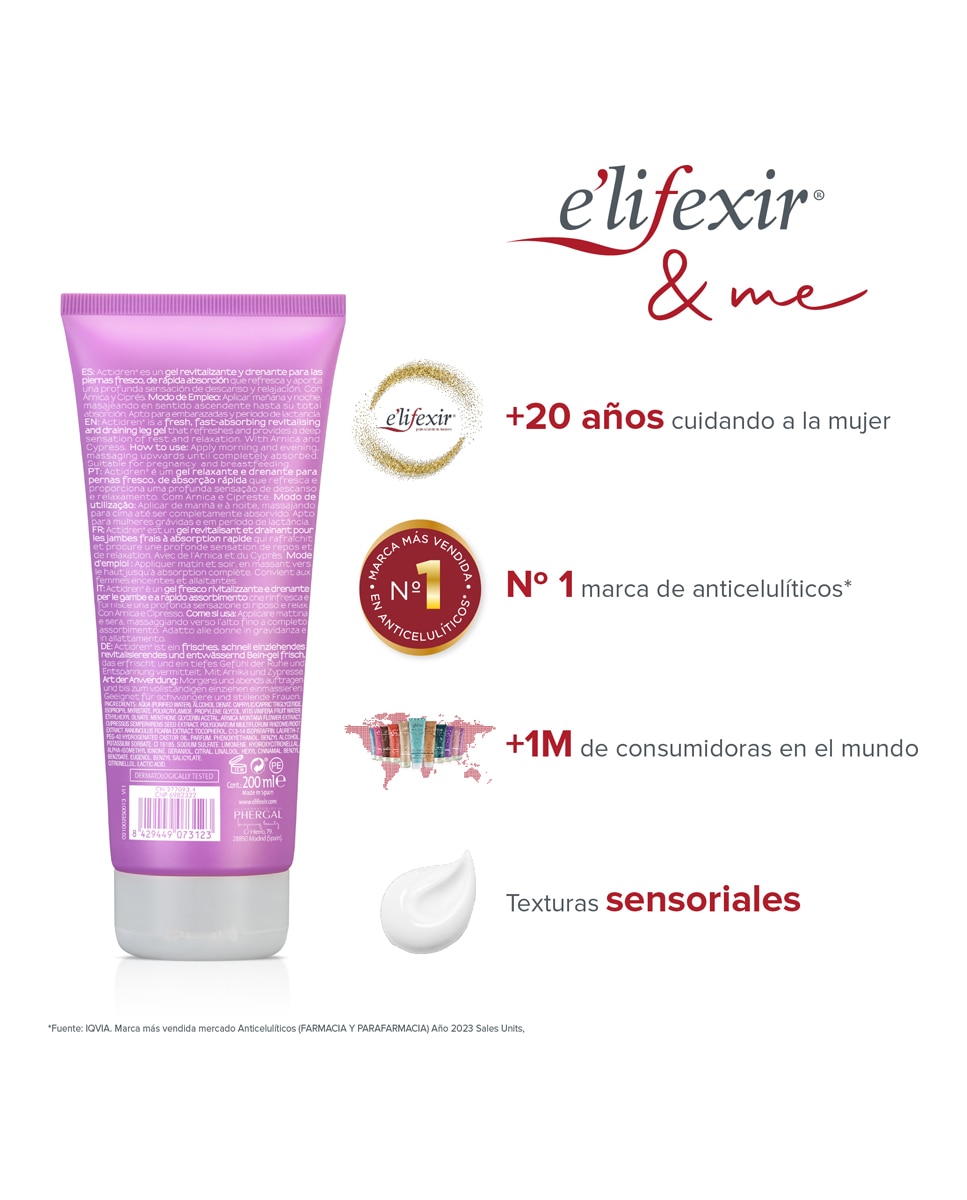Gel Relajante Piernas Cansadas Elifexir Actidren Elifexir - 200 ml 10
