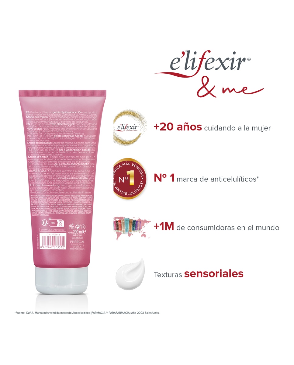 Crema Reafirmante Glúteos Elifexir Push Up-10, Elifexir - 200 ml 10
