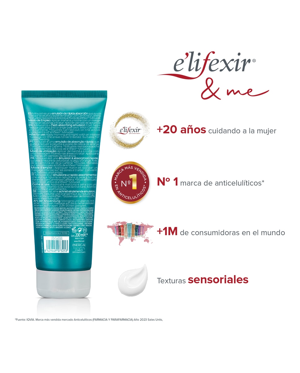 Imagen 9 de Crema Anticelulítica Reductora Elifexir Minucell 200 ml Elifexir - 200 ml