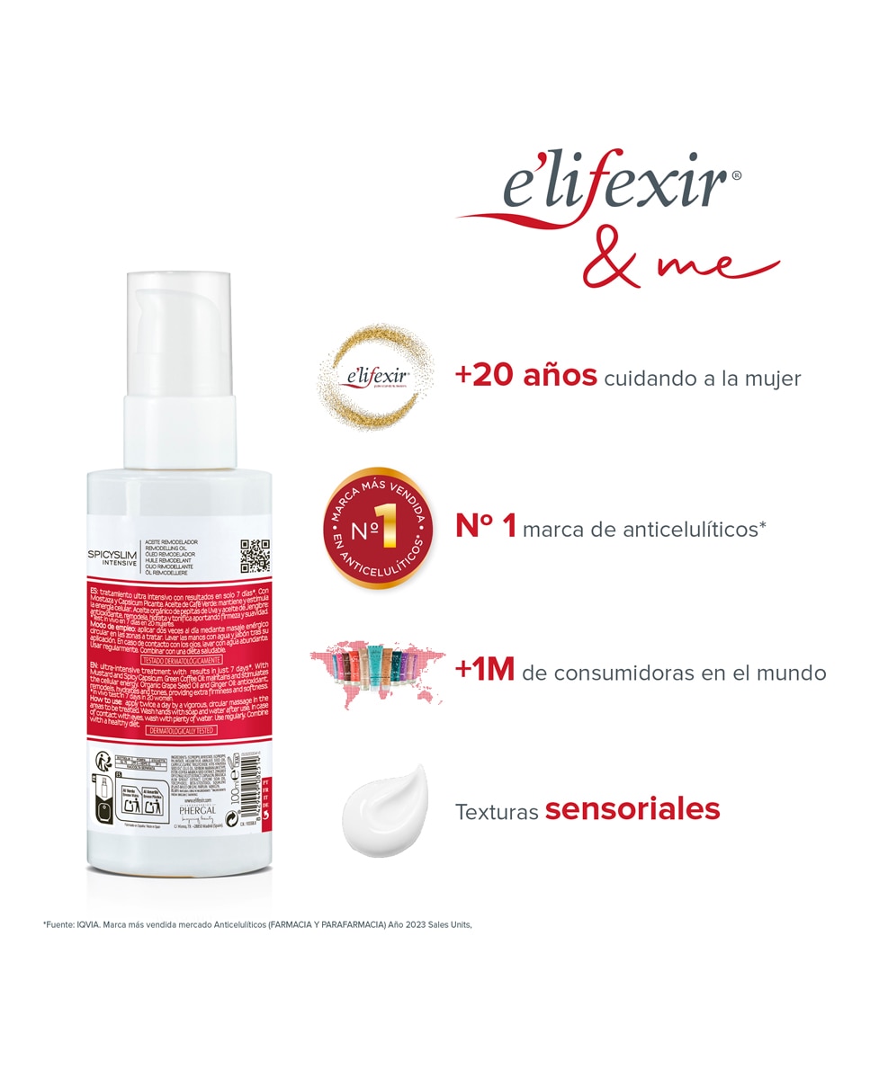 Imagen 10 de Aceite Seco Quemagrasa Ultraintensivo Elifexir Spicyslim 100 ml Elifexir - 150 ml