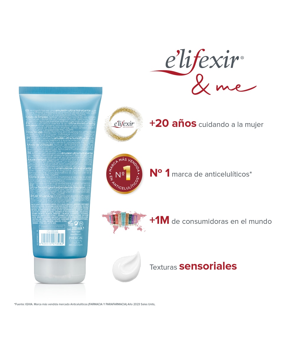 Crema Antiestrias Hidratante Reparadora Elifexir - 200 ml 9